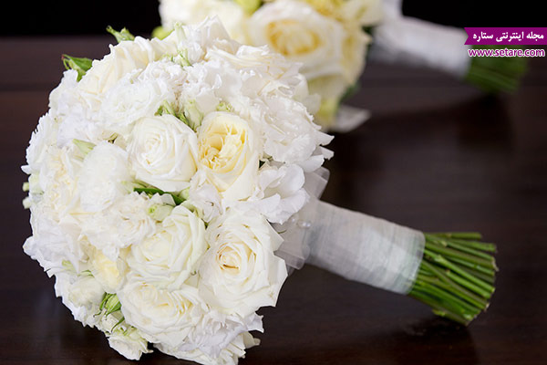 دسته گل سفید عروس