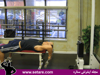  پشت بازو هالتر خوابیده پشت سر،تمرینات پشت بازو، بدن سازی، تقویت عضلات بازو 