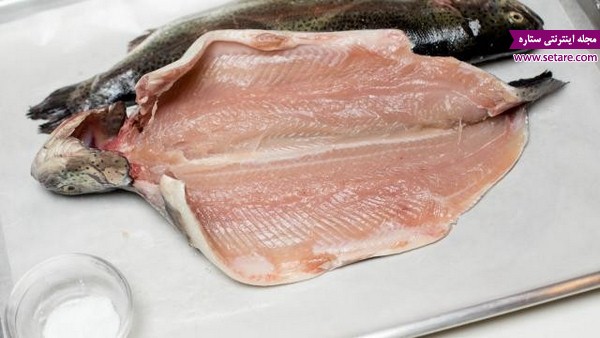  - دستور پخت ماهی قزل آلا شکم پر در فر - ماهی شکم پر