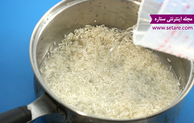 - برنج -  طرز تهیه برنجک بو داده - برنج پفی - آبکش کردن برنج