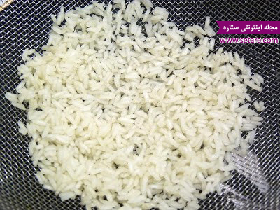  برنج -  طرز تهیه برنجک بو داده - برنج پفی - آبکش کردن برنج
