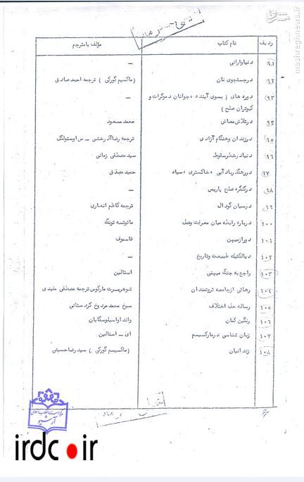 لیست کتاب‌های ممنوعه در دوران شاه