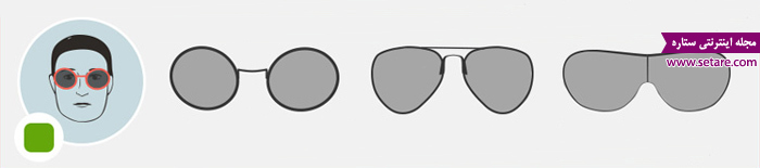 عینک آفتابی برای صورت های مربعی شکل