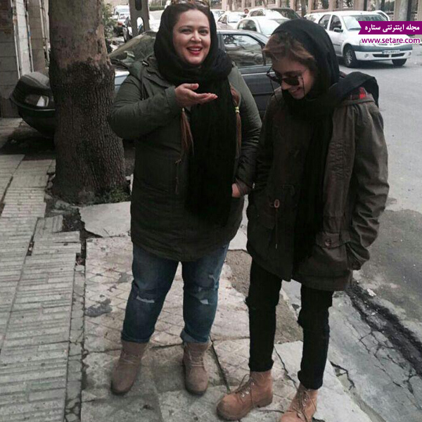 بهاره رهنما و دخترش پریا قاسم خانی در حال پیاده‌روی + عکس