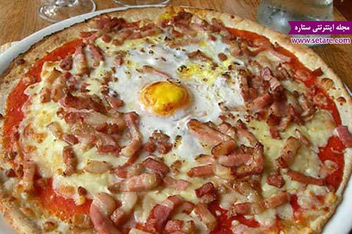 طرز تهیه پیتزا - پیتزا با گوشت شترمرغ - عکس پیتزا