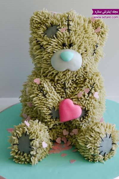 تزیین کیک تولد، کیک تولد عروسکی، مدل کیک تولد، تزیین تولد، خرس عروسکی، Teddy Bear