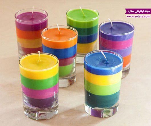 شمع - عکس شمع - آموزش شمع سازی - شمع سازی - شمع لیوانی - شمع لیوانی رنگی