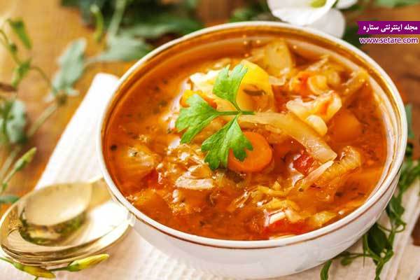 طرز تهیه سوپ سبزیجات رژیمی، سوپ چربی سوز، سوپ کلم، سوپ لاغری، سوپ سبزیجات، سوپ شلغم