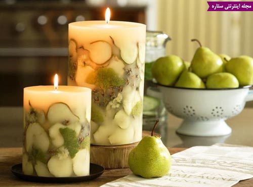 تزیین شمع - دیزاین شمع - شمع - شمع سازی - شمع آرایی - مدل شمع - تزیین شمع با میوه