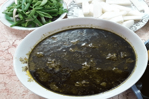 گمج کباب گیلانی با سبزی چوچاق