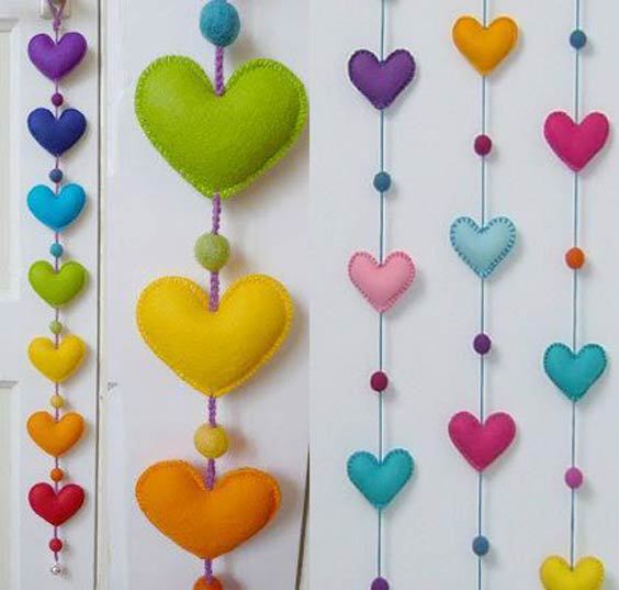 عکس آویز نمدی دیواری مدل قلب