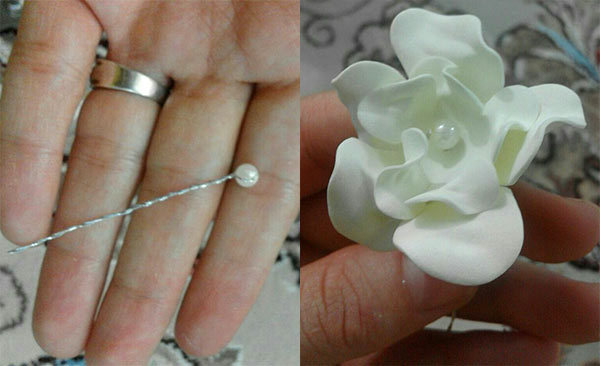 عکس روش درست کردن گل فومی برای تاج سر عروس