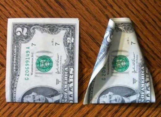 عکس روش درست کردن گل با پول کاغذی
