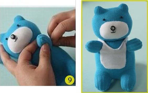 عکس درست کردن خرس عروسکی با جوراب