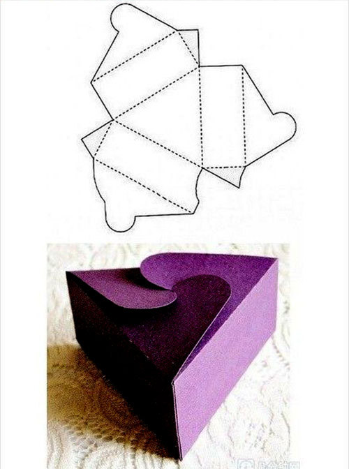 عکس الگوی ساخت جعبه کادوی مثلثی