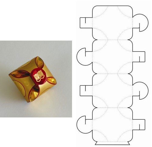 عکس الگوی ساخت جعبه کادو مدل گل 4 پر