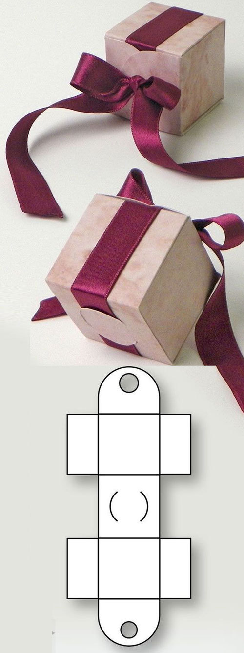 عکس الگوی ساخت جعبه کادو مدل مکعبی