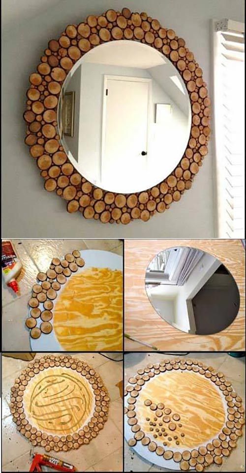 عکس ساخت آینه تزئینی چوبی