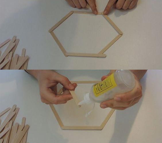 عکس روش درست کردن جاگلدانی با چوب بستنی