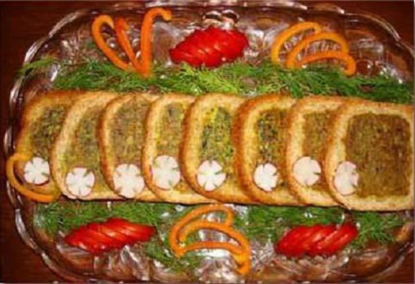 تزیین کوکو سبزی در نان باگت و با نان تست