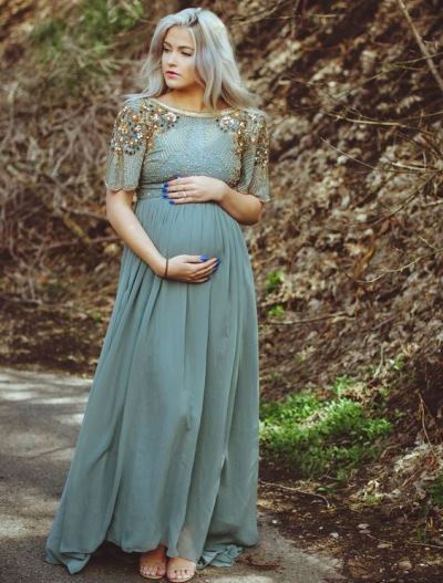 عکس مدل لباس مجلسی بارداری جدید