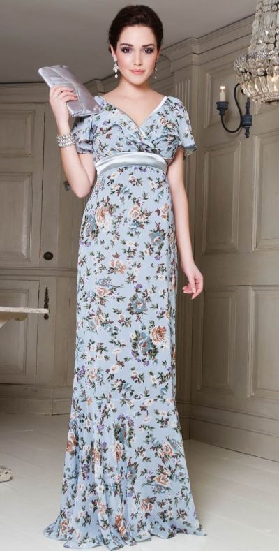 مدل لباس مجلسی بلند با حریر گلدار