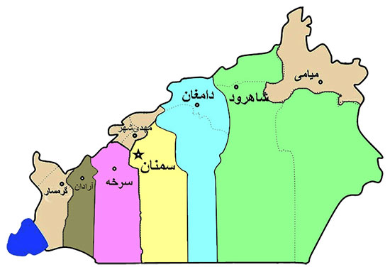 نقشه استان سمنان آدرس خانه معلم های سمنان (شاهرود، دامغان، سمنان، گرمسار و ...)