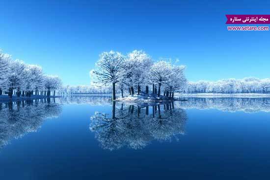تصویر برفی زیبا - منظره برفی زیبا - عکس برف