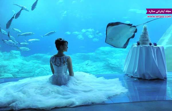 جشن عروسی در مکان های باور نکردنی- عروسی در زیر آب