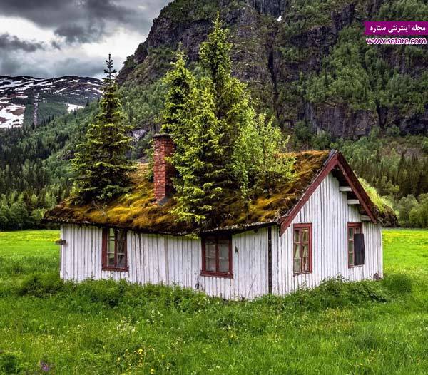 عکس خانه متروکه در حومه شهر، نروژ
