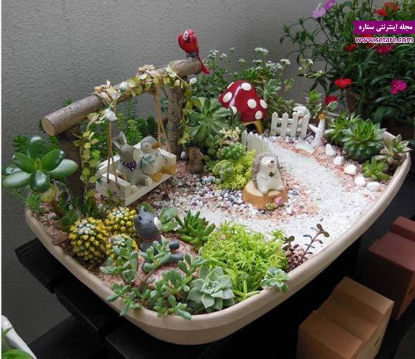عکس  ایجاد باغ زنده در خانه های کوچک