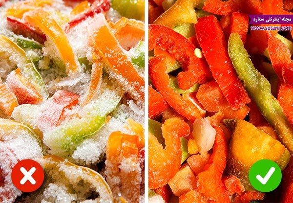 عکس تشخیص کیفیت سبزیجات و میوه های منجمد