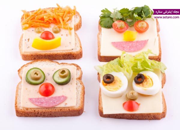 عکس ساندویچ های خنده دار برای مهمانی کودکان