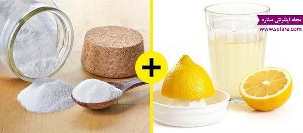 عکس بکینگ پودر و آب لیمو برای سفید کردن دندان