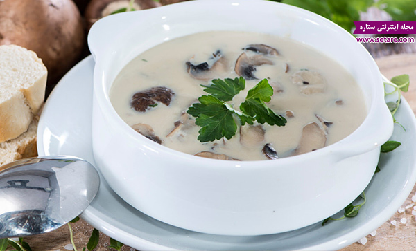 طرز تهیه سوپ قارچ و خامه مجلسی، شکل سوپ قارچ و خامه