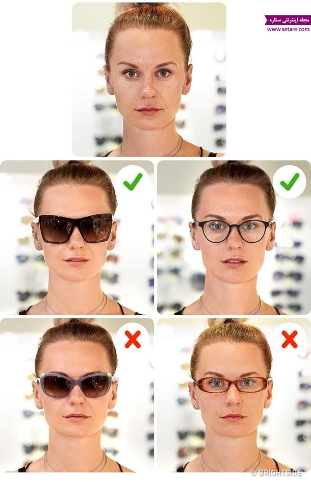 مدل عینک آفتابی مخصوص صورت گرد