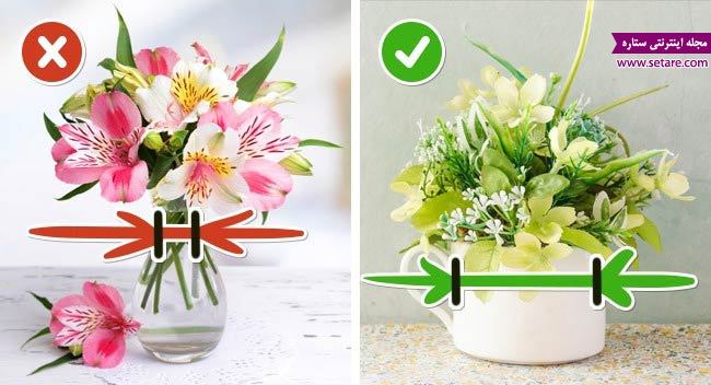عکس گل ها در یک ظرف بزرگ تمیز  - ماندگاری گل طبیعی
