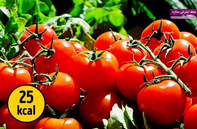 عکس  گوجه فرنگی یک مواد غذایی کم کالری