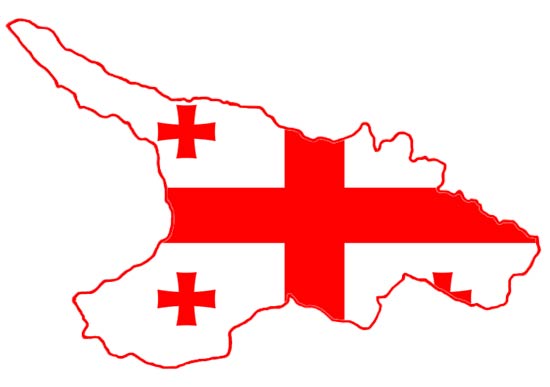 پرچم گرجستان - نقشه گرجستان