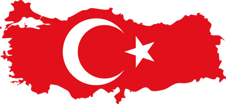 نقشه ترکیه - پرچم ترکیه
