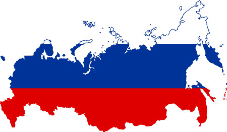 نقشه روسیه - پرچم روسیه