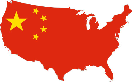 نقشه چین - پرچم چین