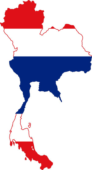 نقشه تایلند - پرچم تایلند