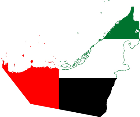 پرچم امارات - نقشه امارات