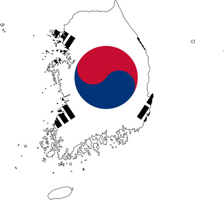 نقشه کره جنوبی - پرچم کره جنوبی