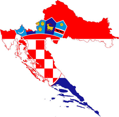 پرچم کرواسی - نقشه کرواسی
