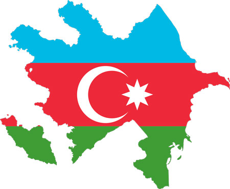 پرچم آذربایجان - نقشه آذربایجان