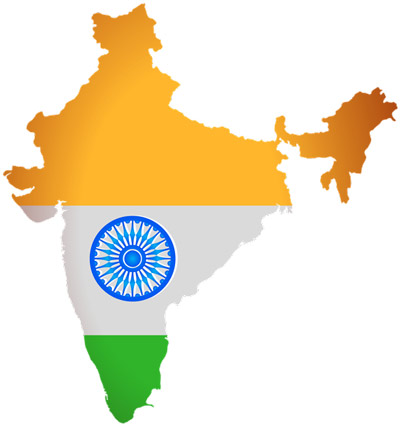 پرچم هند - نقشه هند