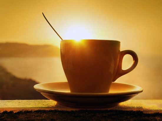 طلوع خورشید - صبح - فنجان چای