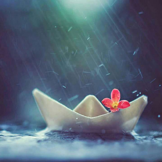 عکس باران و قایق کاغذی